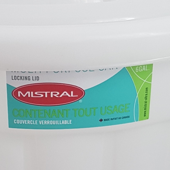 {FWP} [MISTRAL] 6-Gallon White Hamelin Garbage Bin with Locking Lid - Picture 8 of 9